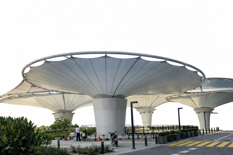 modern canopies and serene surroundings